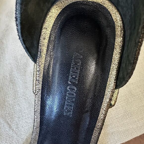 RACHEL COMEY Coppa Heeled Sandals Open Toe in Distressed Metallic Gold - Picture 8 of 11